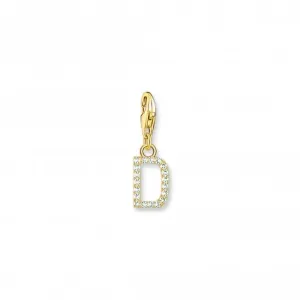 Charmista White Gold Plated Zirconia Letter D Charm Pendant 1967-414-14 Thomas Sabo Collectable Charms