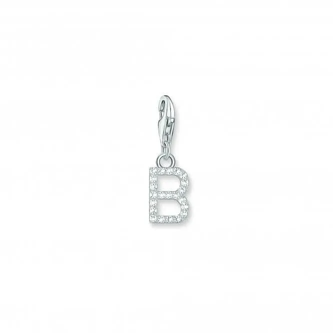 Charmista White Zirconia Letter B Charm Pendant 1942-051-14 Thomas Sabo Collectable Charms