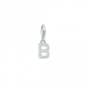 Charmista White Zirconia Letter B Charm Pendant 1942-051-14 Thomas Sabo Collectable Charms