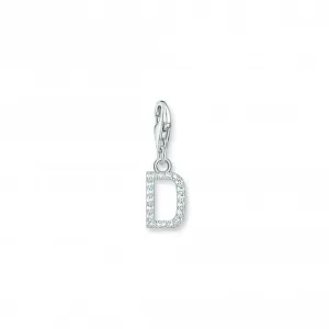 Charmista White Zirconia Letter D Charm Pendant 1944-051-14 Thomas Sabo Collectable Charms