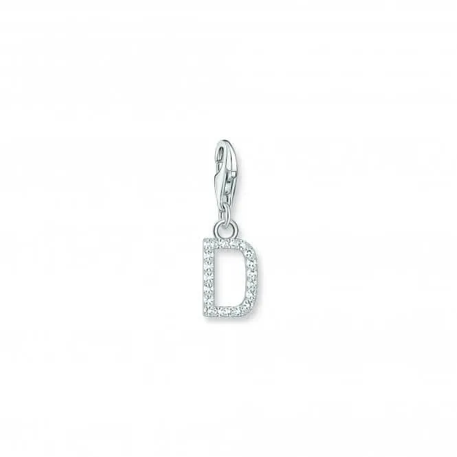 Charmista White Zirconia Letter D Charm Pendant 1944-051-14 Thomas Sabo Collectable Charms
