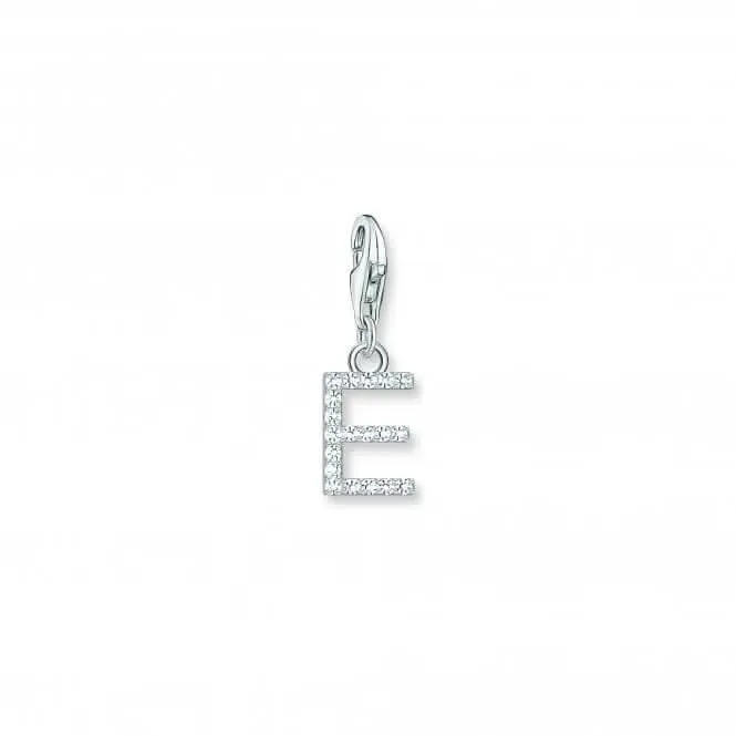 Charmista White Zirconia Letter E Charm Pendant 1945-051-14 Thomas Sabo Collectable Charms