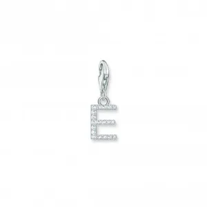 Charmista White Zirconia Letter E Charm Pendant 1945-051-14 Thomas Sabo Collectable Charms