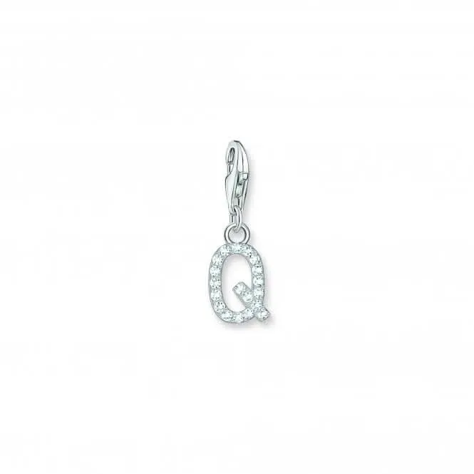 Charmista White Zirconia Letter Q Charm Pendant 1954-051-14 Thomas Sabo Collectable Charms