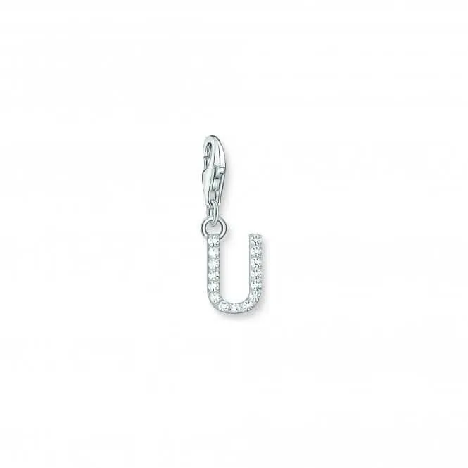 Charmista White Zirconia Letter U Charm Pendant 1958-051-14 Thomas Sabo Collectable Charms