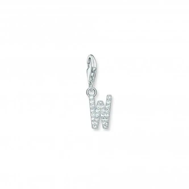 Charmista White Zirconia Letter W Charm Pendant 1960-051-14 Thomas Sabo Collectable Charms