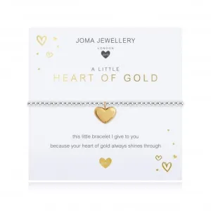 Children's A Little Heart Of Gold Silver 15.5cm Stretch Bracelet C494 Joma Jewellery