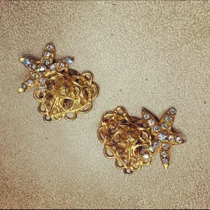 Christian Lacroix vintage heart star earrings