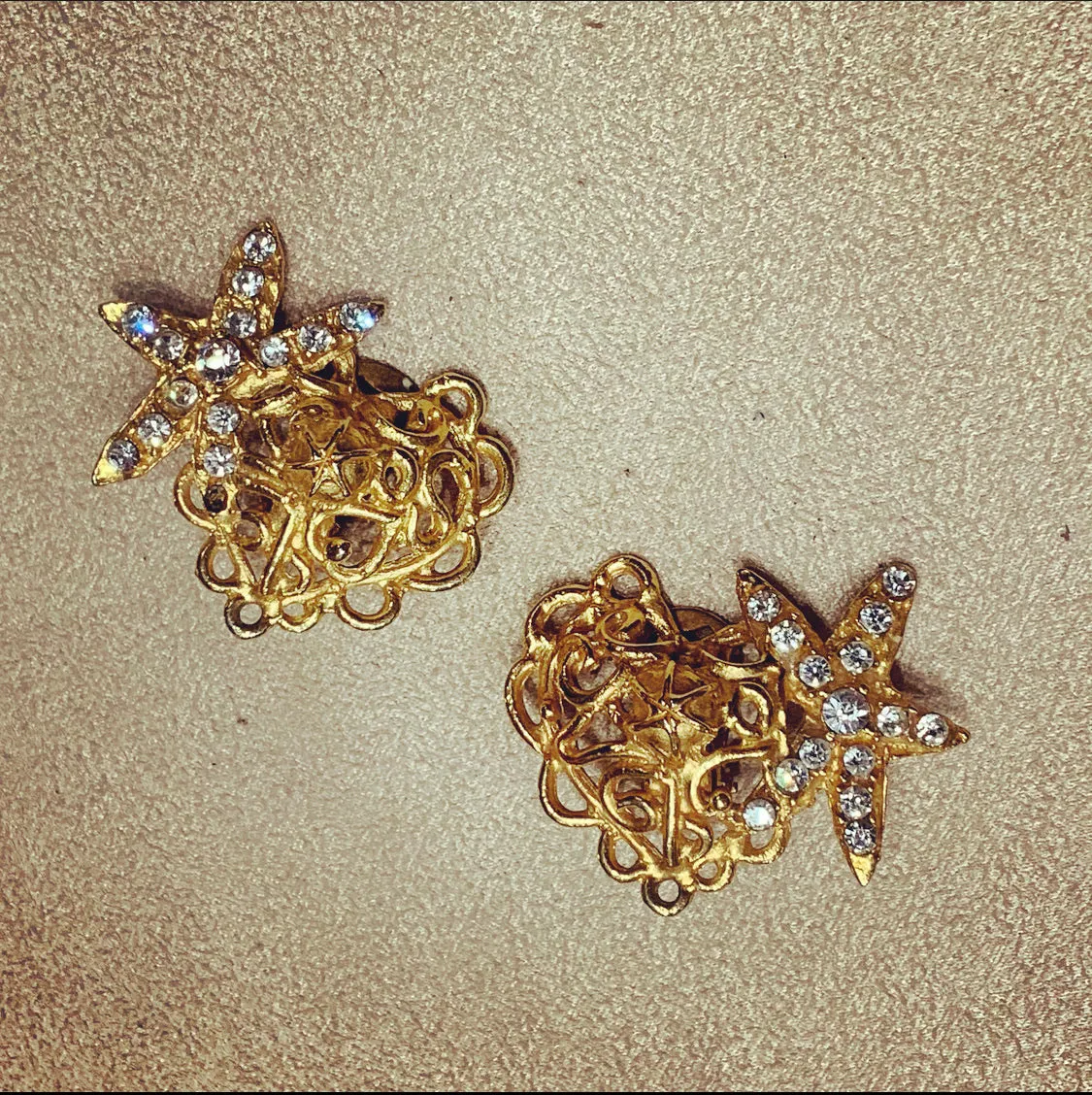 Christian Lacroix vintage heart star earrings