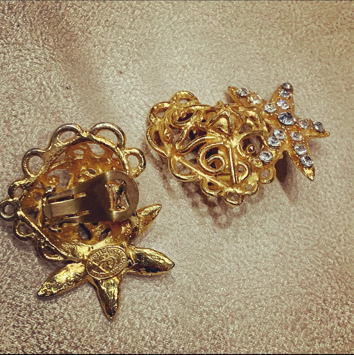 Christian Lacroix vintage heart star earrings