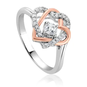 Clogau Jewellery Clogau Always in my Heart Sterling Silver White Topaz Ring