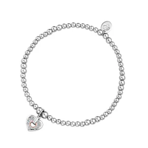 Clogau Jewellery Clogau Cariad Sparkle Heart Affinity Sterling Silver Bead Bracelet 16.5-17.5cm