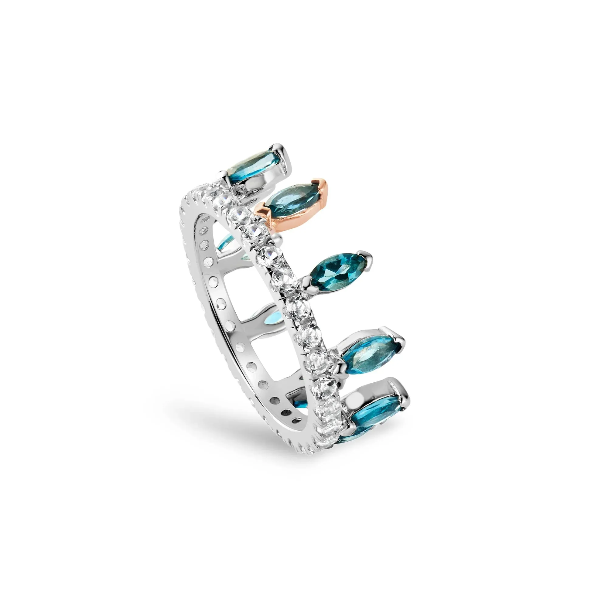 Clogau Jewellery Clogau Celebration Crown Silver and London Blue Topaz Ring
