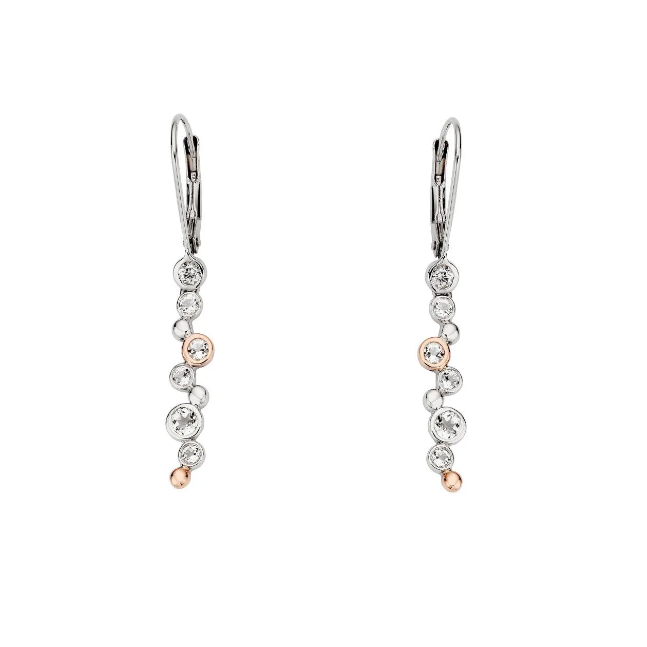 Clogau Jewellery Clogau Celebration Sterling Silver White Topaz Drop Earrings