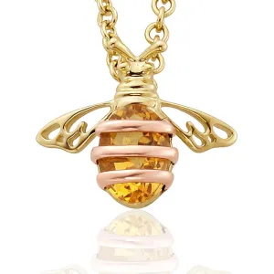 Clogau Jewellery Clogau Honey Bee 9ct Rose Yellow Gold Citrine Necklace