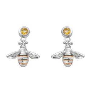 Clogau Jewellery Clogau Honey Bee Sterling Silver Drop Earrings D