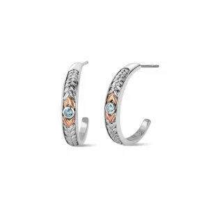Clogau Jewellery Clogau Lilibet Sterling Silver and Sky Blue Topaz Hoop Earrings