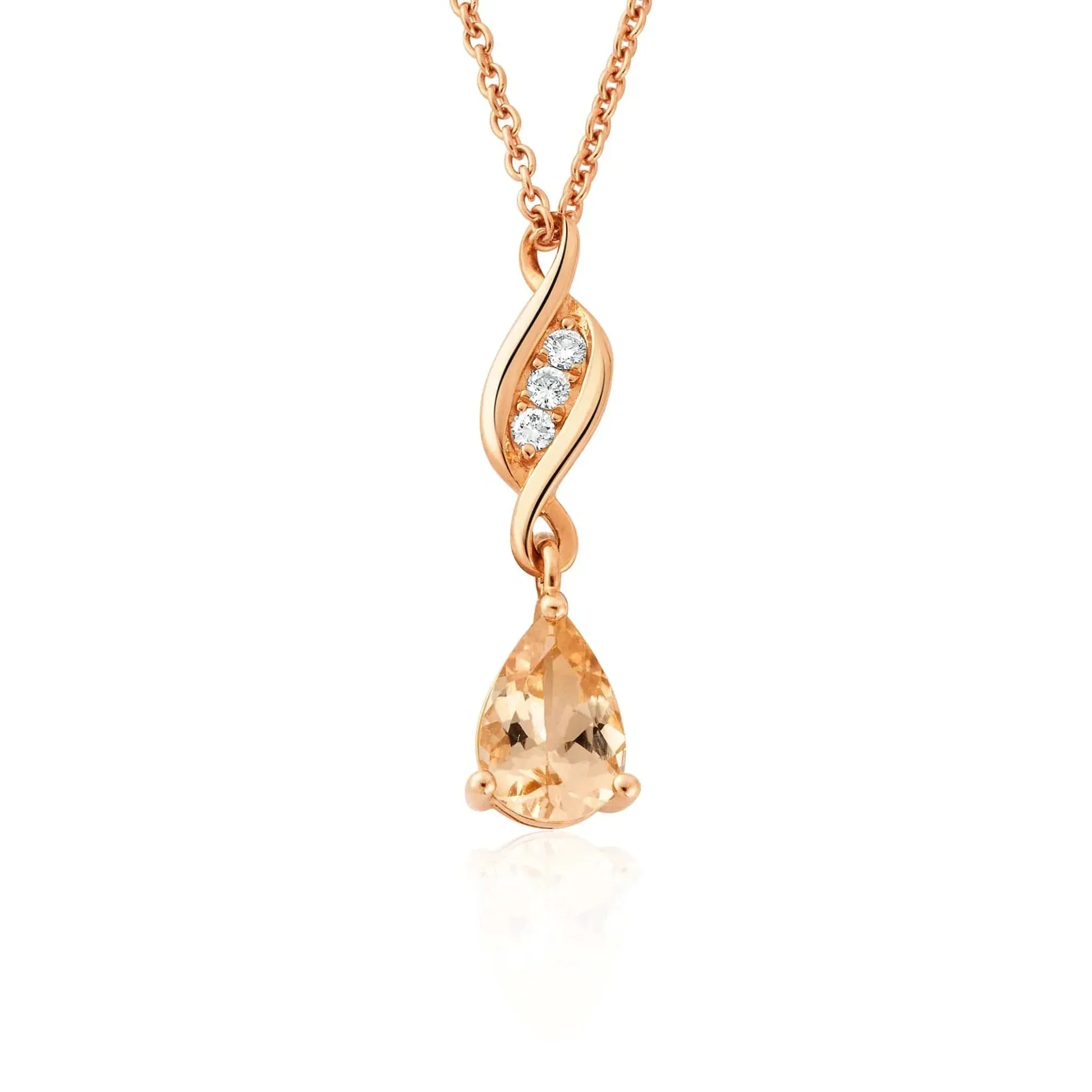 Clogau Jewellery Clogau Past Present Future 1854 18ct Gold  Diamond Morganite Necklace