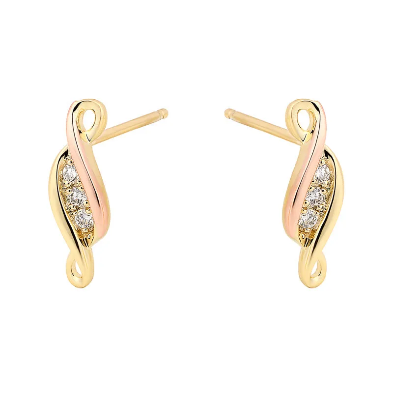 Clogau Jewellery Clogau Past Present Future 9ct Yellow Gold Diamond Earrings
