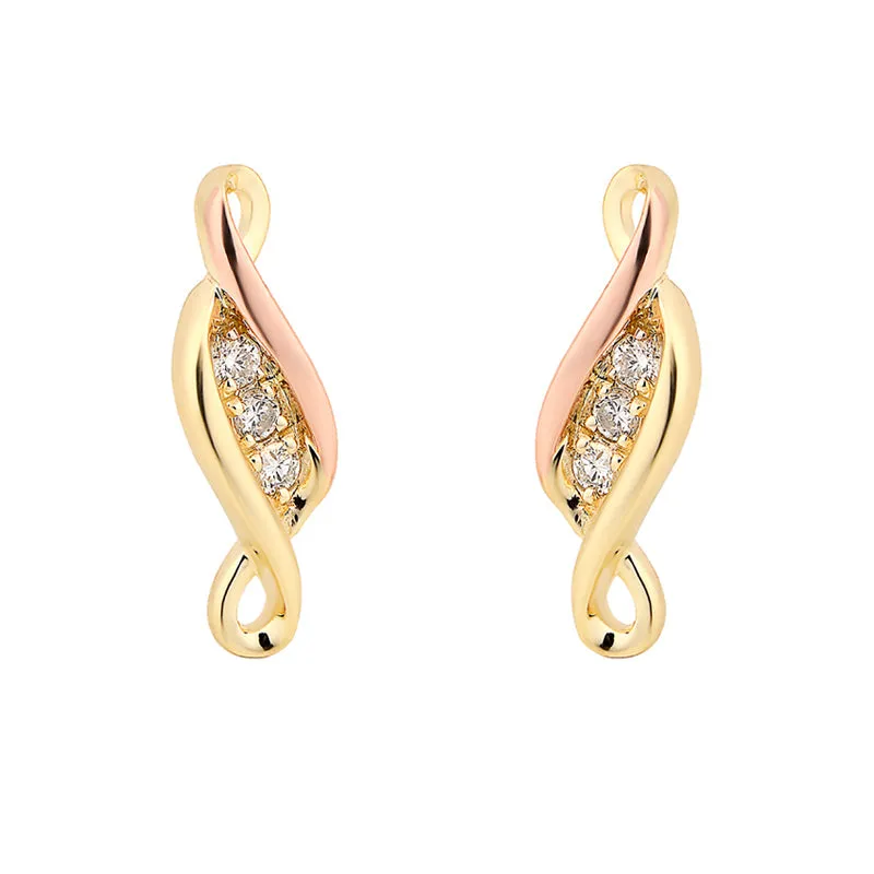 Clogau Jewellery Clogau Past Present Future 9ct Yellow Gold Diamond Earrings