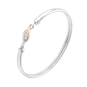 Clogau Jewellery Clogau Past Present Future Sterling Silver White Topaz Bangle