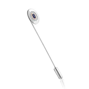 Clogau Jewellery Clogau Princess Diana Sterling Silver Sapphire Lapel Pin D