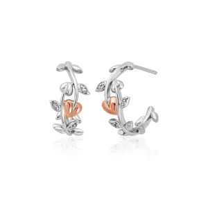 Clogau Jewellery Clogau Vine of Life White Topaz Sterling Silver Half Hoop Earrings