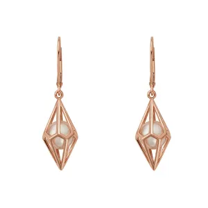 Clogau Jewellery Clogau Watching Chamber Caged 9ct Gold White Pearl Earrings