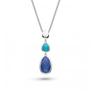 Coast Pebble Azure Gemstone Trio Droplet Necklace 90175LMG Kit Heath Jewelry And Accessories