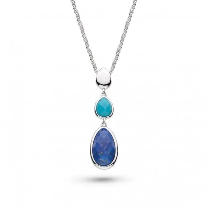 Coast Pebble Azure Gemstone Trio Droplet Necklace 90175LMG Kit Heath Jewelry And Accessories