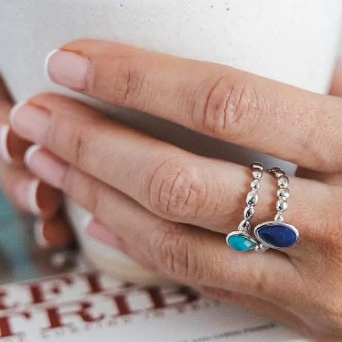 Coast Pebble Azure Grande Gemstone Ring 10173LP Kit Heath Jewelry And Accessories