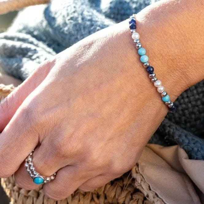 Coast Tumble Azure Gemstone Beaded Bracelet 70177LMGP Kit Heath Jewelry And Accessories