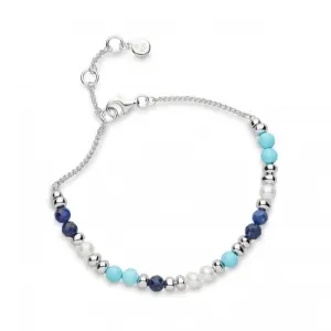 Coast Tumble Azure Gemstone Beaded Bracelet 70177LMGP Kit Heath Jewelry And Accessories
