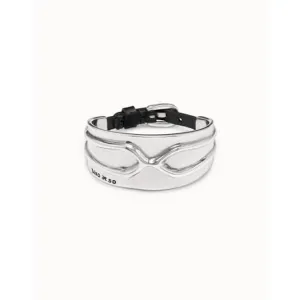 Crossed Silver Metal Bracelet Unode50 Jewelry And Accessories