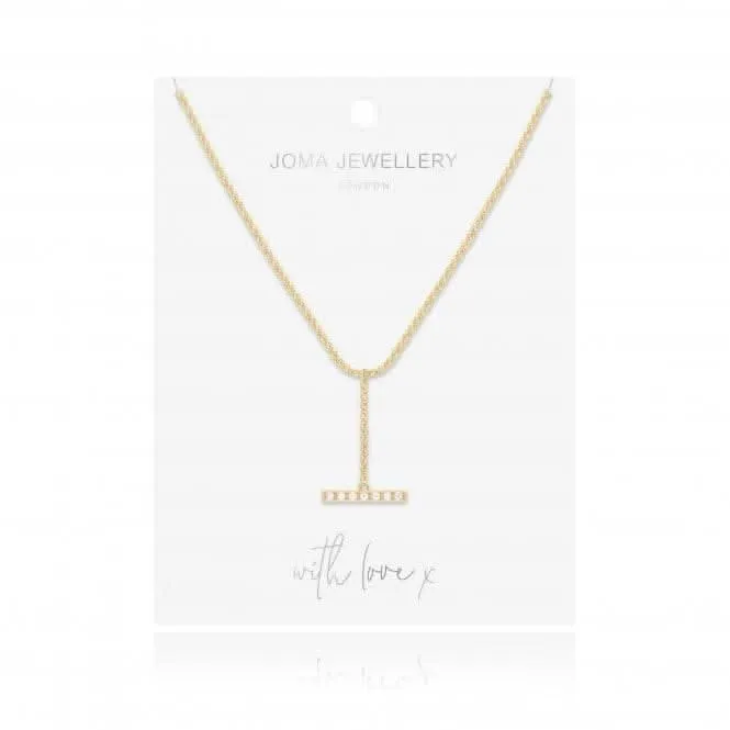 Demi Gold Pave Bar Drop 46cm   5cm Extender Necklace 4457 Joma Jewellery