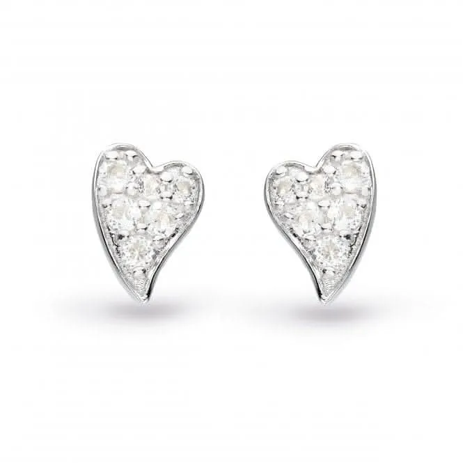 Desire Precious White Topaz Heart Stud Earrings 30505WT Kit Heath Jewelry And Accessories