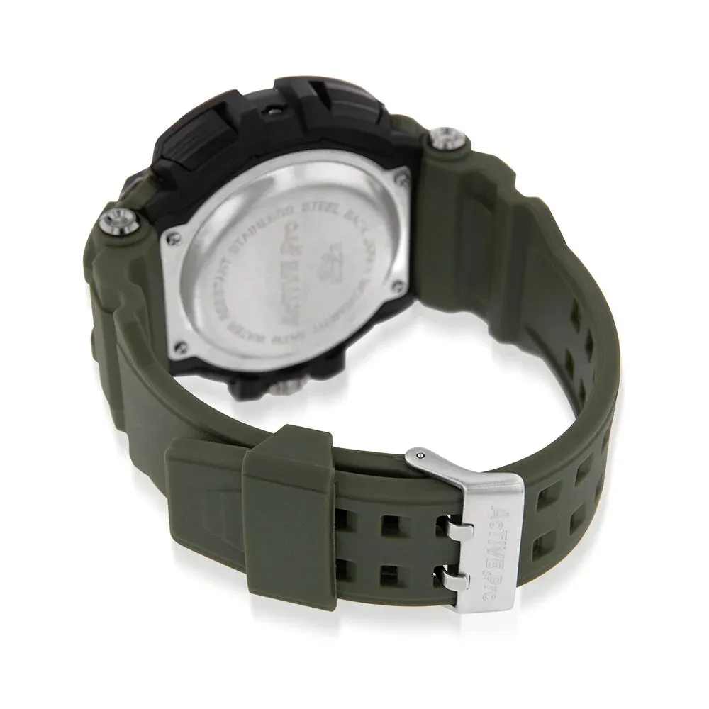 Digital Mens Watches Active Pro 1702 Digital Army Green Sports Watch