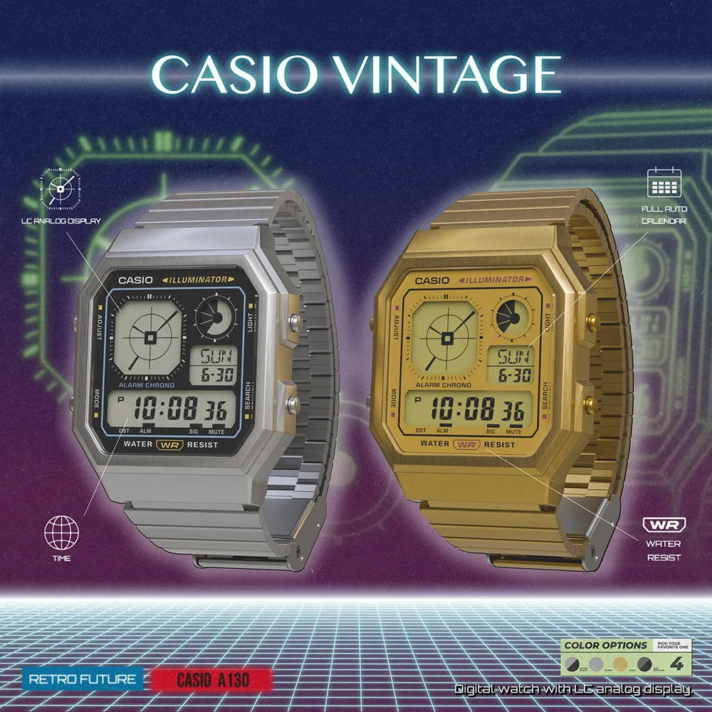 Digital Mens Watches Casio Vintage A130WE-1A