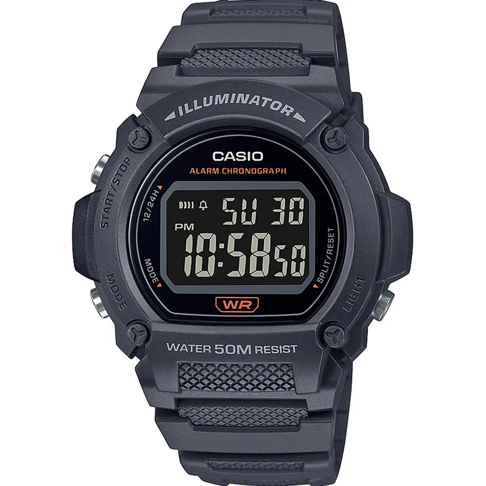 Digital Mens Watches Casio W219H-8 Grey Digital Watch