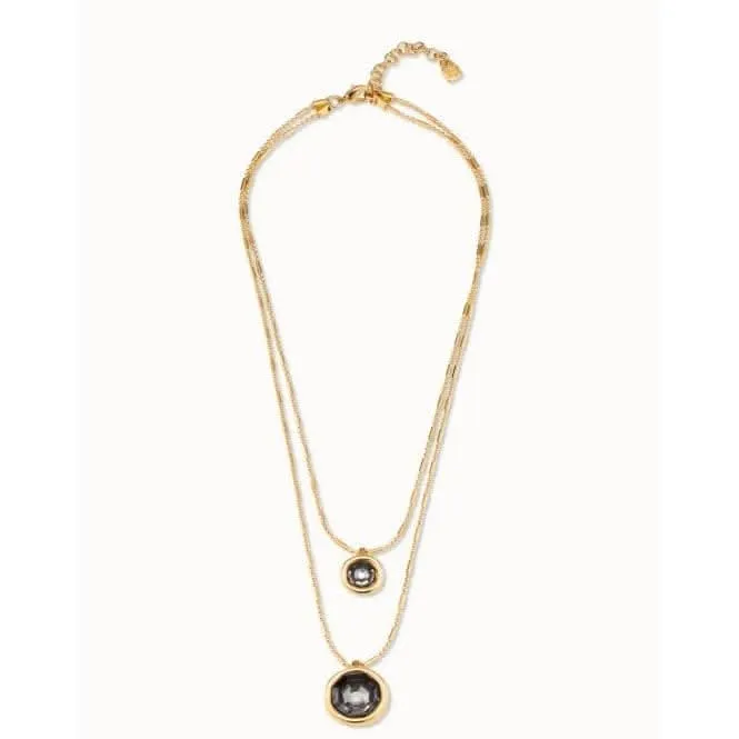 Double Trouble Grey Faceted Crystal Necklace Unode50 Jewelry And Accessories