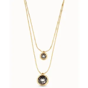 Double Trouble Grey Faceted Crystal Necklace Unode50 Jewelry And Accessories