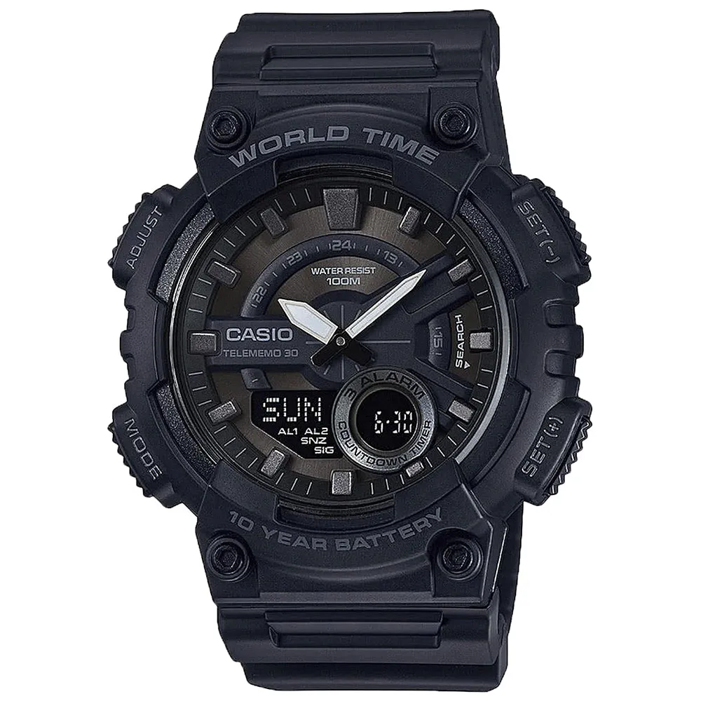 Dress Mens Watches Casio AEQ110W1BV World Time Watch