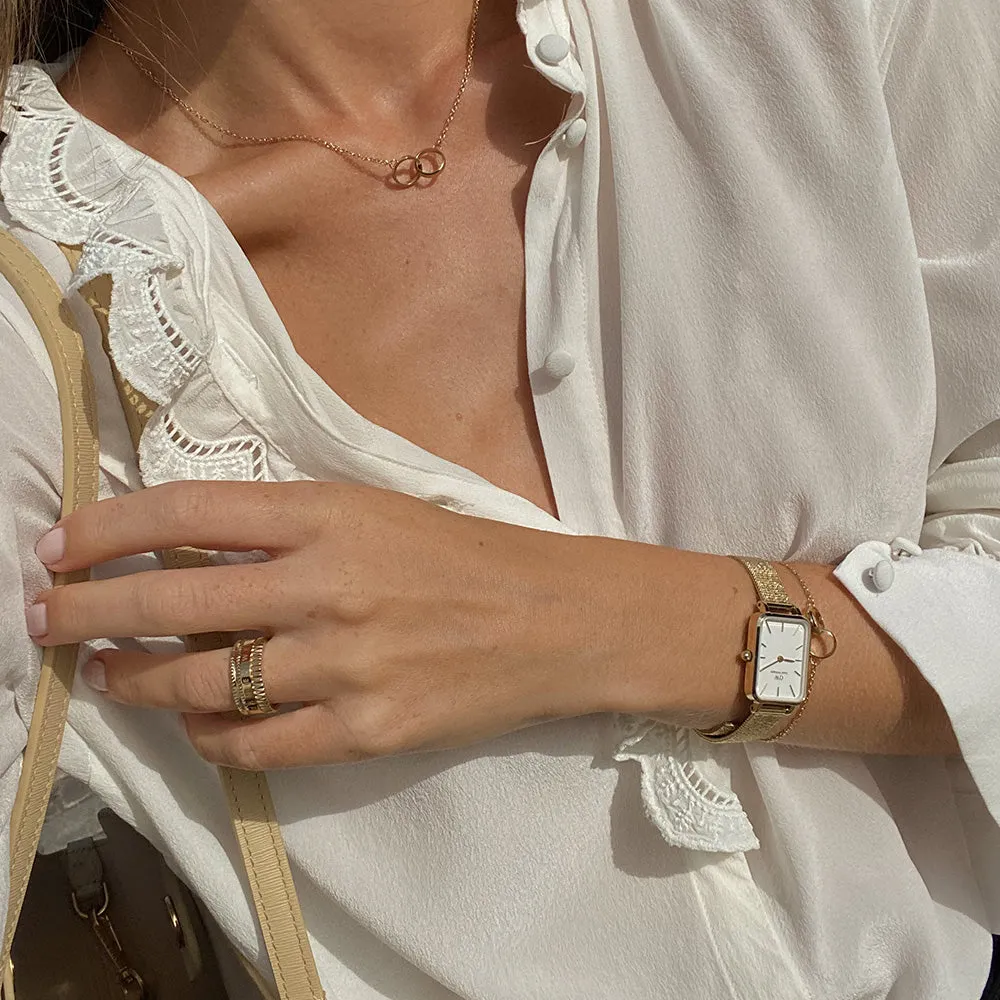 Dress Womens Watches Daniel Wellington DW00100556 Quadro Pressed Evergold