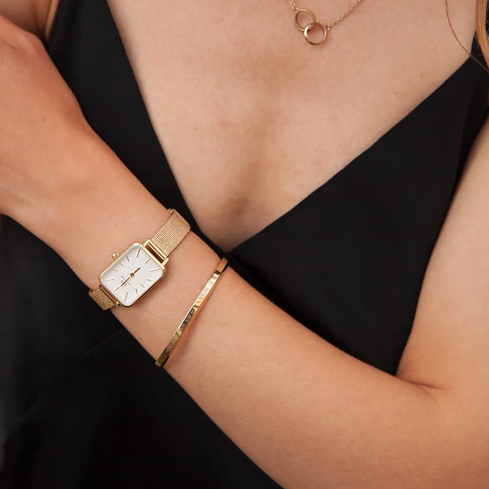 Dress Womens Watches Daniel Wellington DW00100556 Quadro Pressed Evergold