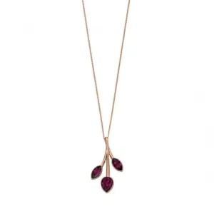 Elements Silver Rose Gold Amethyst Swarovski Swirl Pendant P4709M Beginnings Jewellery