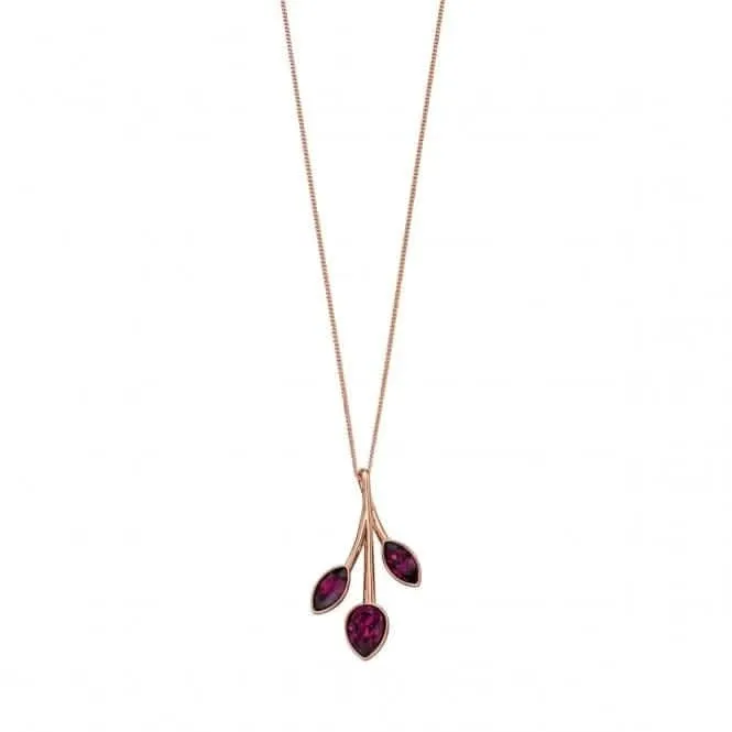 Elements Silver Rose Gold Amethyst Swarovski Swirl Pendant P4709M Beginnings Jewellery