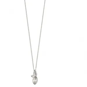 Elements Silver Silver And Navette Crystal Swarovski Leafs Pendant P4680C Beginnings Jewellery