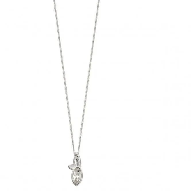 Elements Silver Silver And Navette Crystal Swarovski Leafs Pendant P4680C Beginnings Jewellery