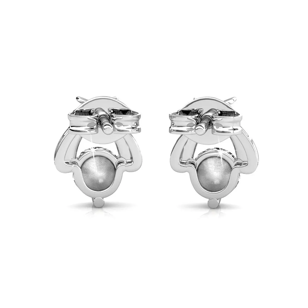 Eloise 18k White Gold Plated Stud Earrings with Solitaire Round Cut Swarovski Crystal