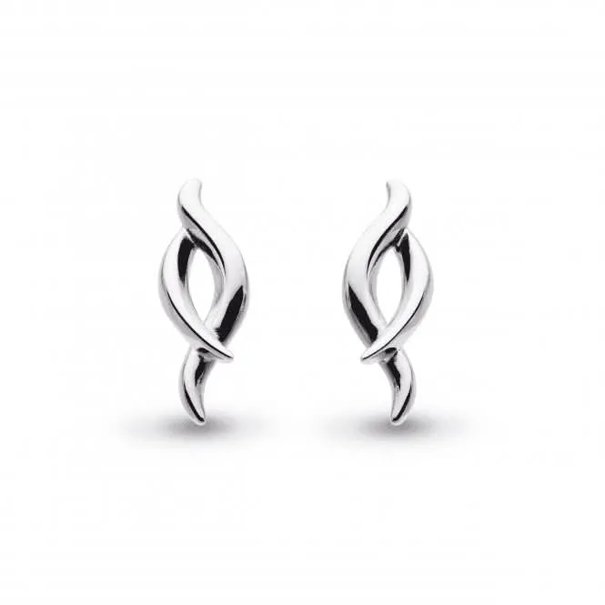 Entwine Twine Rhodium Plated Stud Earrings 40223RP Kit Heath Jewelry And Accessories